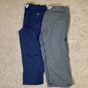 Columbia Womens Capri Nylon Quick Dry Pants 2 Pair! Sz 6